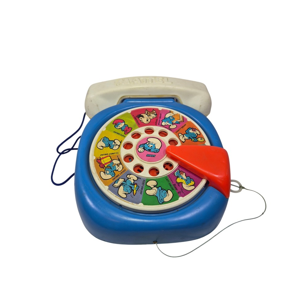 1982 Vintage 80s Mattel Talk To The Smurfs Rotary Phone See N Say DOESNT WORK